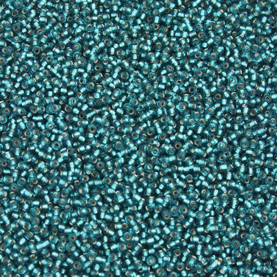 #15/0 SEED BEADS - 40G - SILVER LINED DARK TEAL