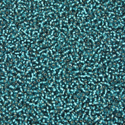#15/0 SEED BEADS - 40G - SILVER LINED DARK TEAL