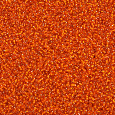 #15/0 SEED BEADS - 40G - SILVER LINED ORANGE