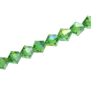 8MM CRYSTAL BI-CONE STRANDS - APPROX 40 / PCS - GREEN AB