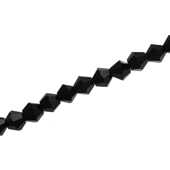 6MM CRYSTAL BI-CONE STRANDS - APPROX 50 / PCS - JET