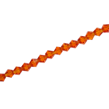 3MM CRYSTAL BI-CONE STRANDS - APPROX 145/PCS - ORANGE