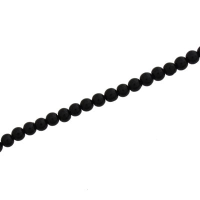 3 MM ROUND GLASS PEARL BEADS - APPROX 215 / PCS - JET