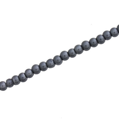3 MM ROUND GLASS PEARL BEADS - APPROX 215 / PCS - GUNMETAL