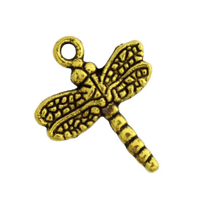 DRAGONFLY CHARM 20 MM GOLD - 20 PCS