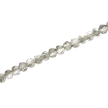 4MM FACETED ROUND CRYSTAL BEADS - APPROX 98/PCS - SMOKEY CRYSTAL / SILVER