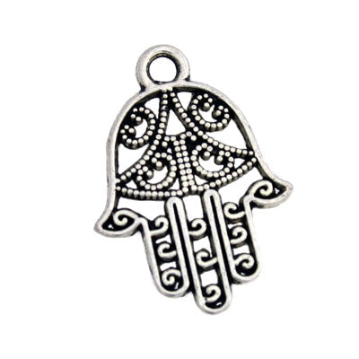 HAMSA CHARM 20 MM SILVER - 12 PCS