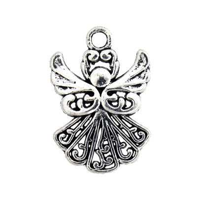 ANGEL CHARM 20 MM SILVER - 20 PCS