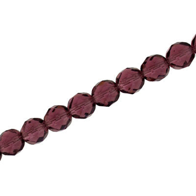 6mm czech fire polished beads plum 27pcs