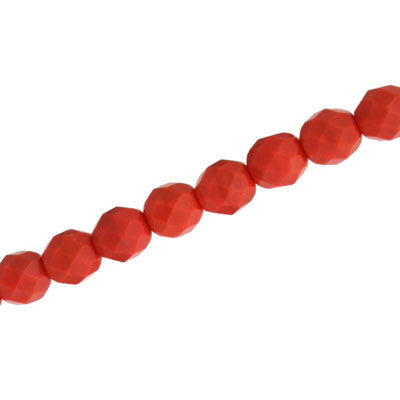 8 MM CZECH FIRE POLISHED - OPAQUE RED - 20/PCS