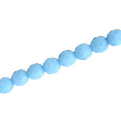 8 MM CZECH FIRE POLISHED - OPAQUE LIGHT AQUA - 20/PCS