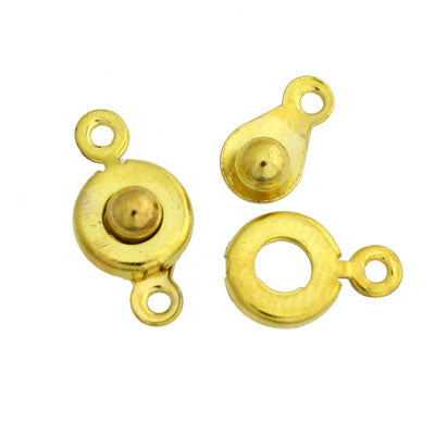 8 mm Gold Snap Clasp - 18 pcs