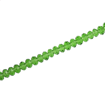 3 X 2 MM CRYSTAL RONDELLE BEADS GREEN - APPROX 150 / PCS