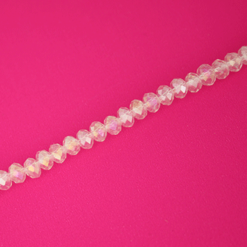 3 X 2 MM CRYSTAL RONDELLE BEADS LIGHT PINK AB - APPROX 150 / PCS