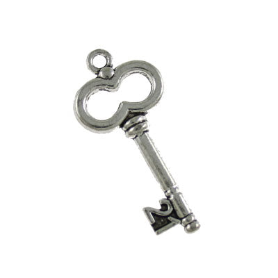 key charm 26 mm silver -16 pcs
