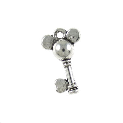 KEY CHARM 18 MM SILVER 10-PCS