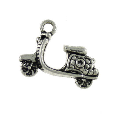 scooter charm 17 mm silver - 9 pcs