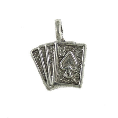 card charm 10 mm silver - 15 pcs