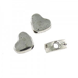 5 MM HEART BEAD SILVER - 30 PCS