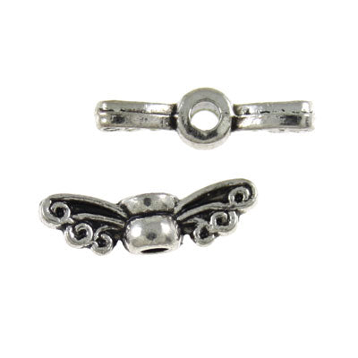 butterfly wings 14 x 4 mm silver - 50 pcs