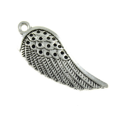 angel wings 34 x 14 mm silver - 7 pcs