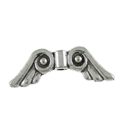 angel wings 20 x 7 mm silver - 20 pcs