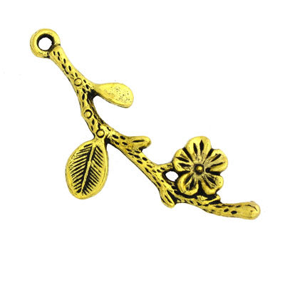FLOWER CHARM 40 MM GOLD - 10 PCS