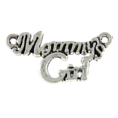 27 x 14 mm mommy's girl connector silver - 8 pcs