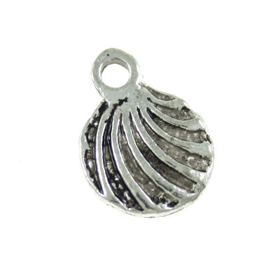 shell clam charm 12 mm silver - 32 pcs
