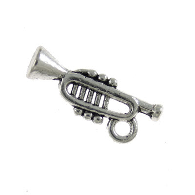 TRUMPET MUSIC CHARM 19 MM SILVER - 12 PCS