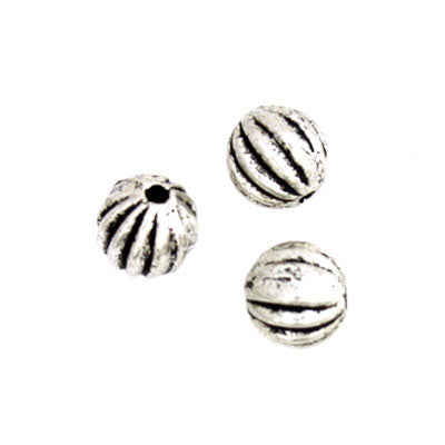 5.5 MM SILVER METAL BEADS - 12 PCS