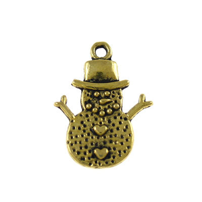 SNOWMAN CHARM 20MM GOLD - 20 PCS
