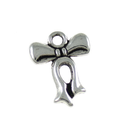 BOW CHARM 15 MM SILVER - 20 PCS