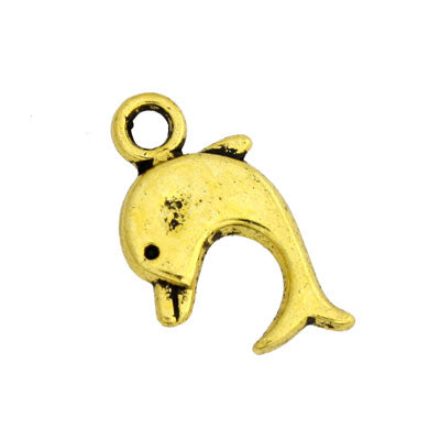 DOLPHIN CHARM 15 MM GOLD - 25 PCS