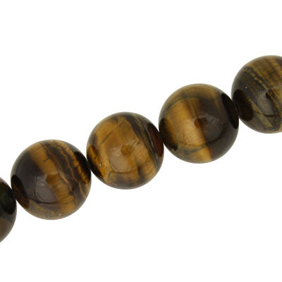 TIGER EYE ROUND 14 MM - APPROX - 28 PCS