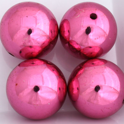 25 MM ROUND PINK BEADS - 4 PCS