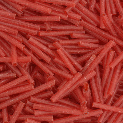 24 MM BUGLE BEADS - 100 G - TRANSPARENT RED