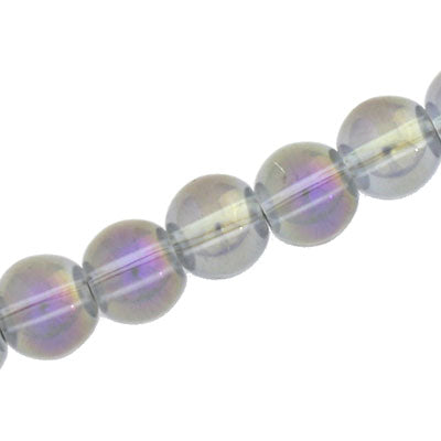 12 MM ROUND GLASS BEADS SMOKY VITRAIL - 67 PCS