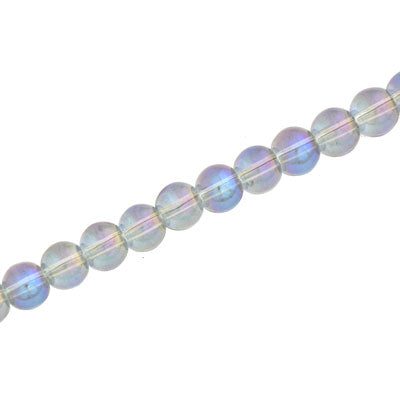 4 MM ROUND GLASS BEADS BLUE / PINK - 195 PCS