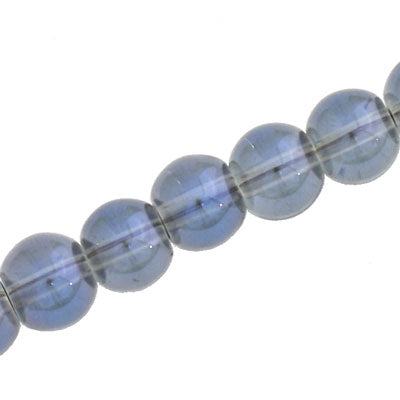 12 MM ROUND GLASS BEADS BLUE / GRAY - 67 PCS