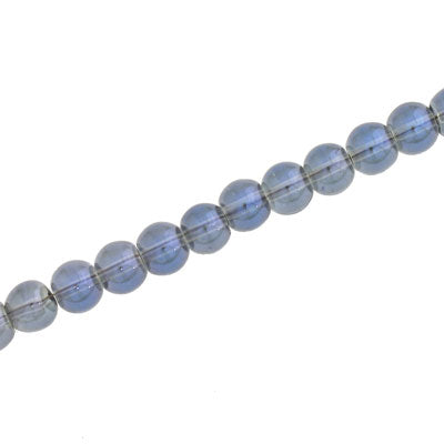 4 MM ROUND GLASS BEADS BLUE / GRAY - 195 PCS