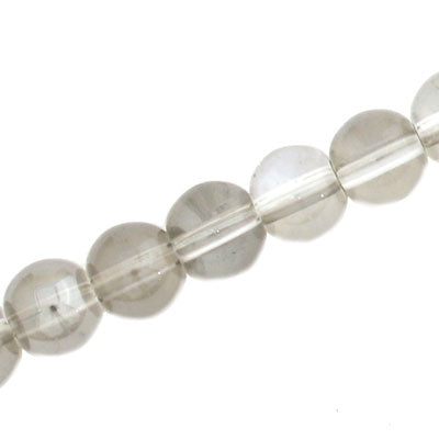 10 MM ROUND GLASS BEADS SMOKY - 82 PCS