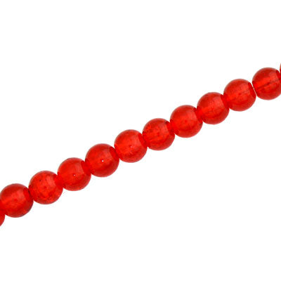 4 MM ROUND GLASS CRACKLE BEADS RED - 200 PCS