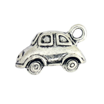 CAR CHARM 16 X 10 MM SILVER - 4 PCS