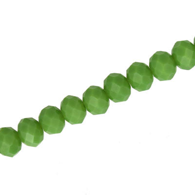 6 X 4 MM CRYSTAL RONDELLE BEADS OPAQUE OLIVE GREEN - APPROX 100 / PCS