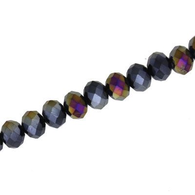 6 X 4 MM CRYSTAL RONDELLE BEADS HEMITITE AB - APPROX 100 / PCS