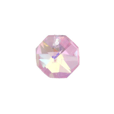 10mm 1 hole pink AB crystal octagon 10pcs
