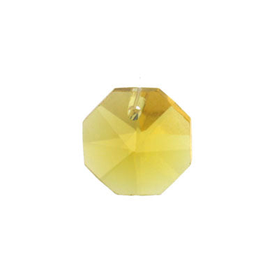 10mm 1 hole amber crystal octagon 10pcs