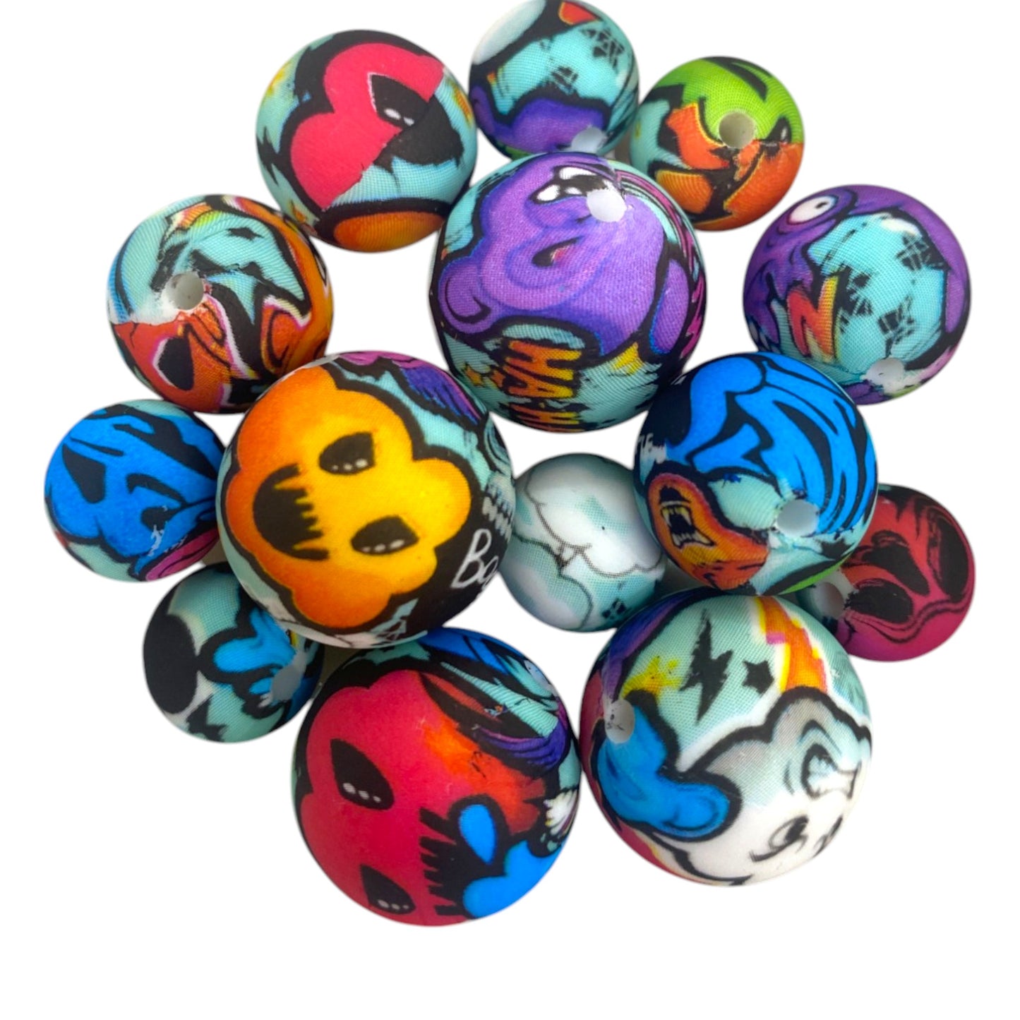 SILICONE BEADS - IRREGULAR FACES