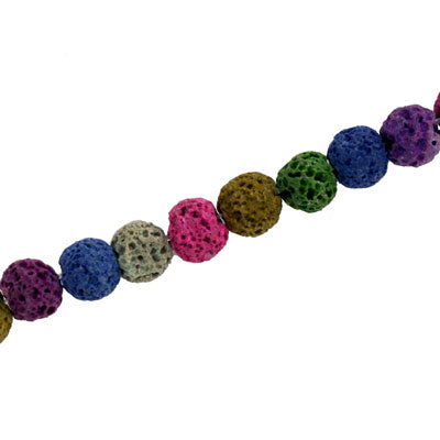 LAVA ROCK BEADS 8 MM MIX COLOURS - 47 PCS